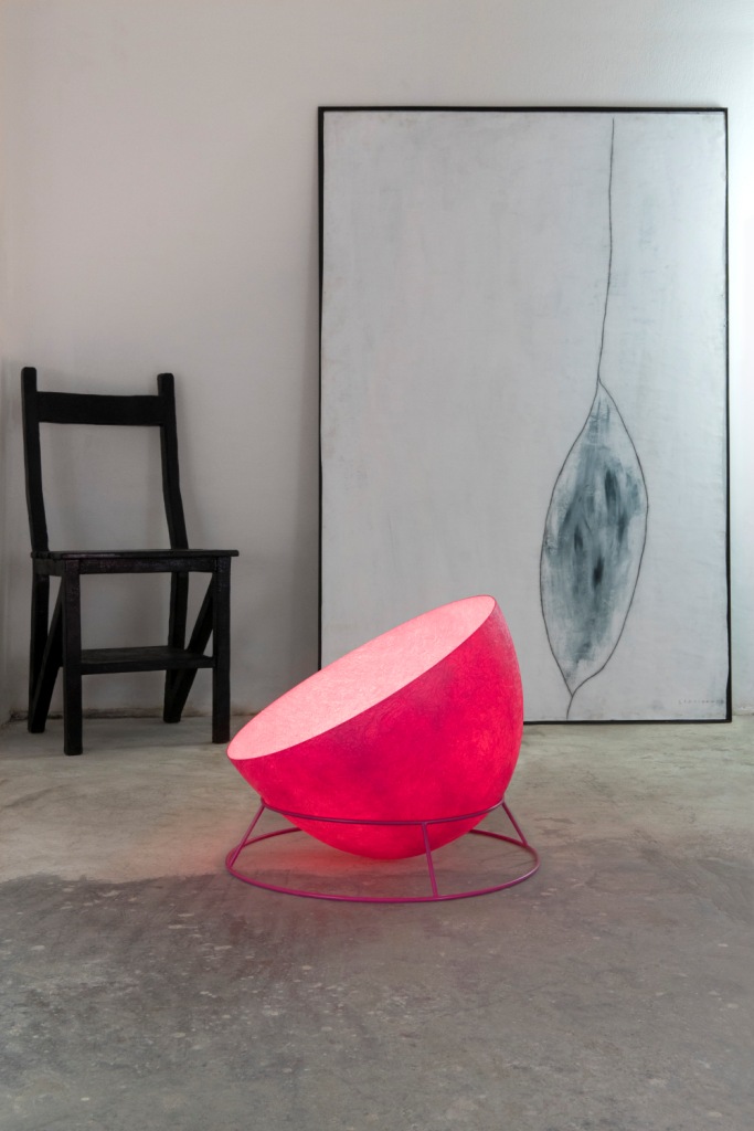 Floor Lamp H2O F Nebulite In-Es Artdesign Collection Luna Color Magenta Size 27,5 Cm   Diam. 46 Cm